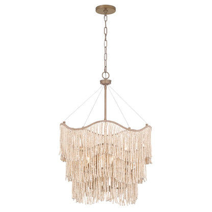Savoy House Melia 6 Light Pendant, Cypress/Beads