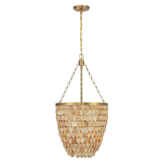 Savoy House Catalan 4 Light Pendant, Warm Brass