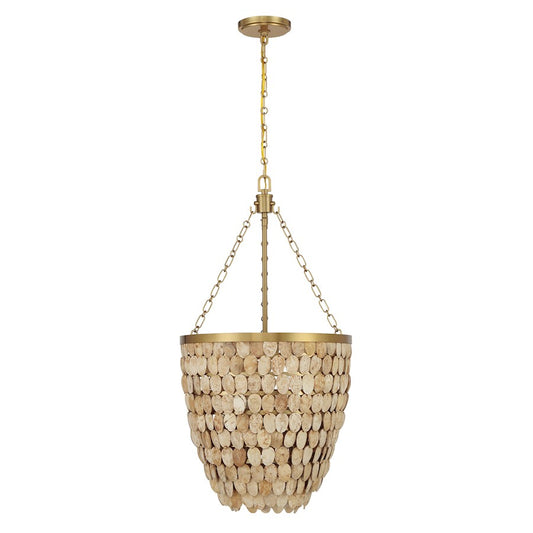 Savoy House Catalan 4 Light Pendant, Warm Brass