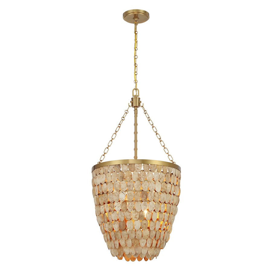 Savoy House Catalan 4 Light Pendant, Warm Brass