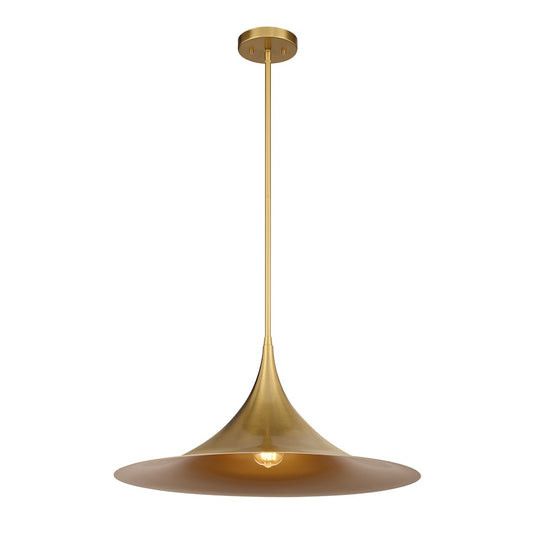 1 Light Pendant, Warm Brass