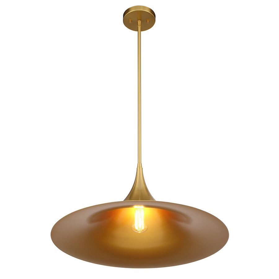 1 Light Pendant, Warm Brass