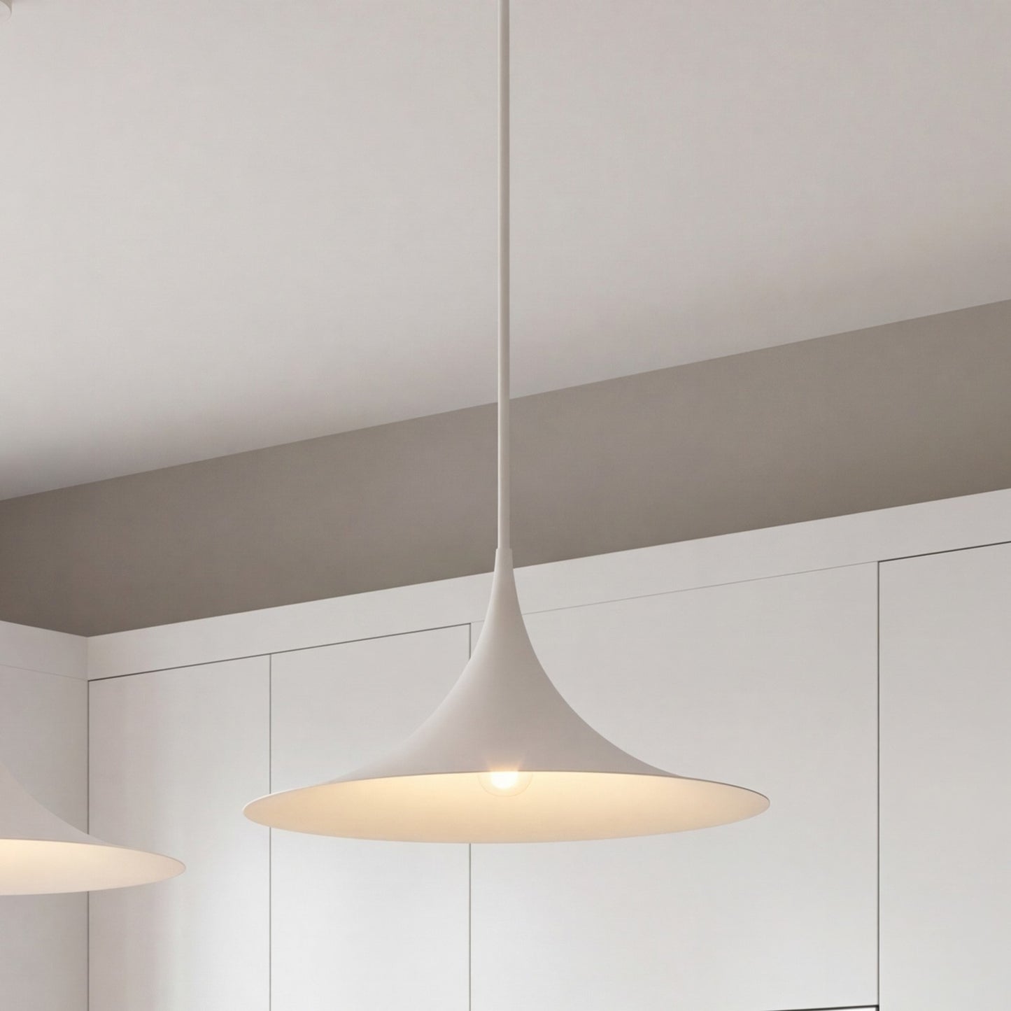 1 Light Pendant, Bisque White