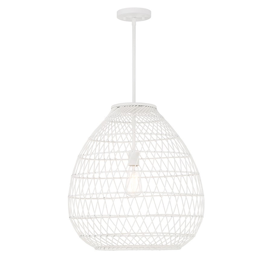 1 Light Pendant, Bisque White