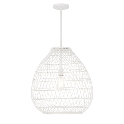 1 Light Pendant, Bisque White