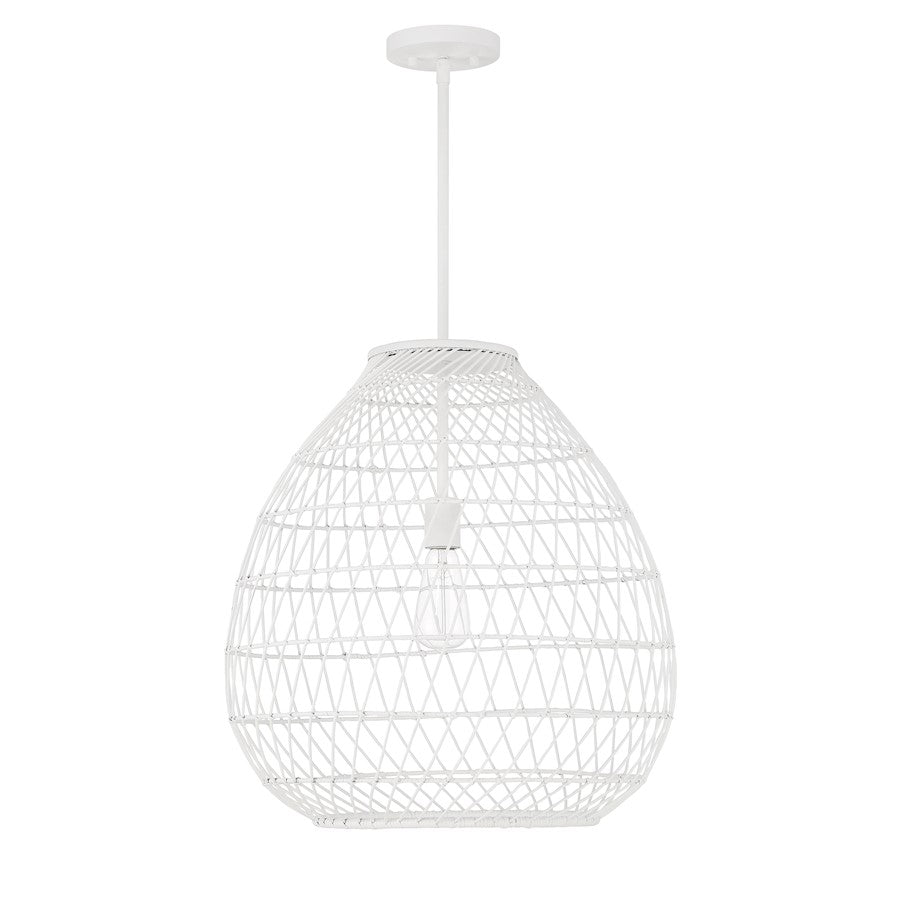 1 Light Pendant, Bisque White