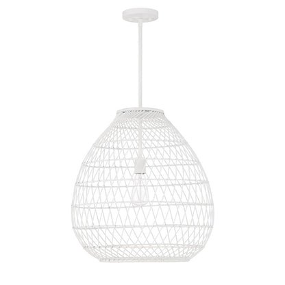 1 Light Pendant, Bisque White