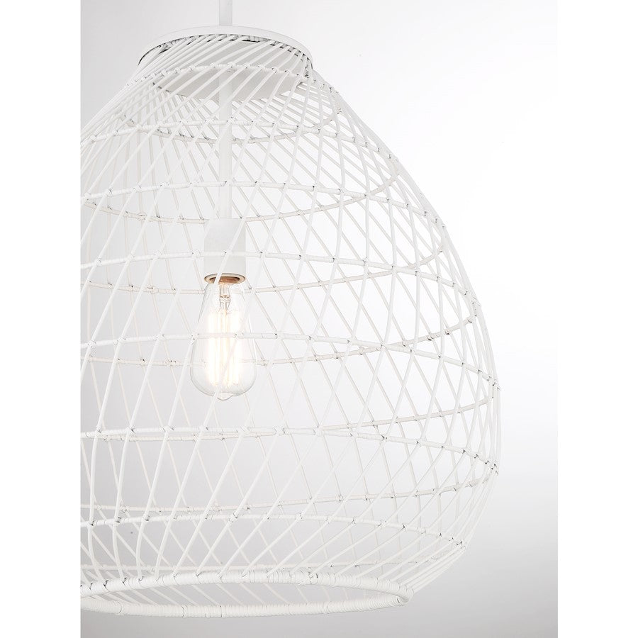 1 Light Pendant, Bisque White