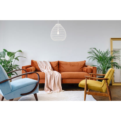 1 Light Pendant, Bisque White