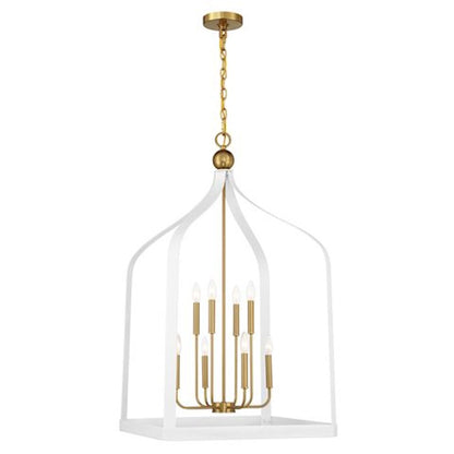 8 Light Pendant, White