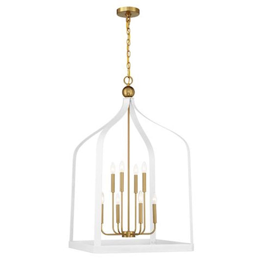 8 Light Pendant, White