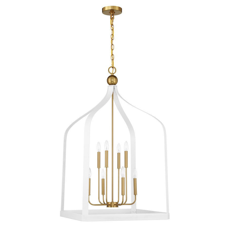 8 Light Pendant, White
