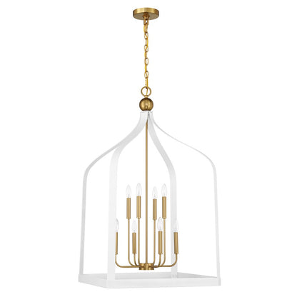8 Light Pendant, White