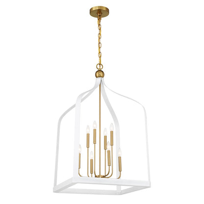 8 Light Pendant, White