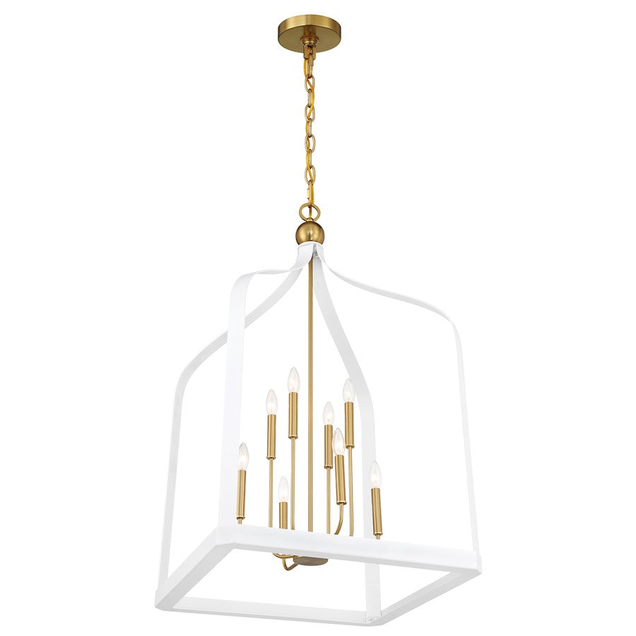 8 Light Pendant, White