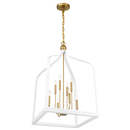 8 Light Pendant, White