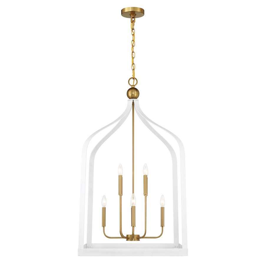 8 Light Pendant, White