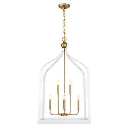 8 Light Pendant, White