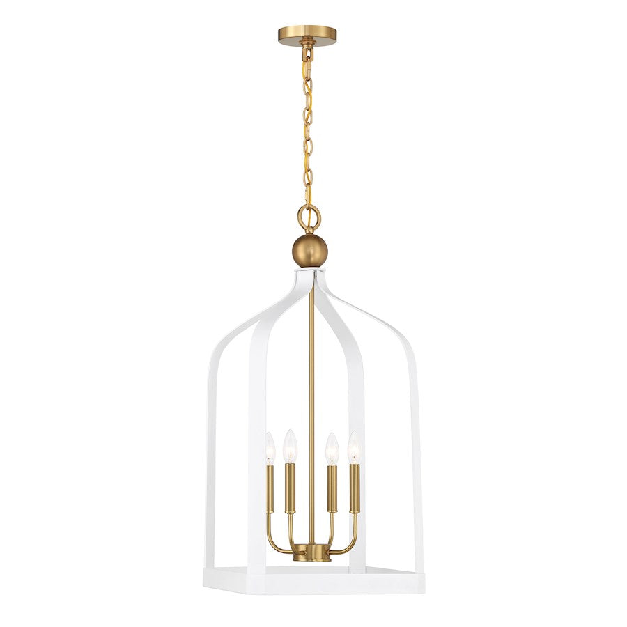 4 Light Pendant, White