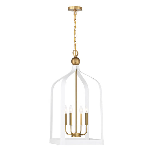 4 Light Pendant, White