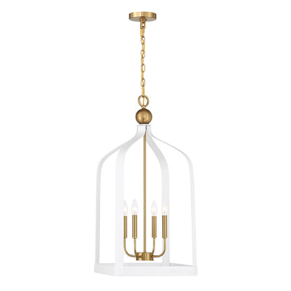 4 Light Pendant, White