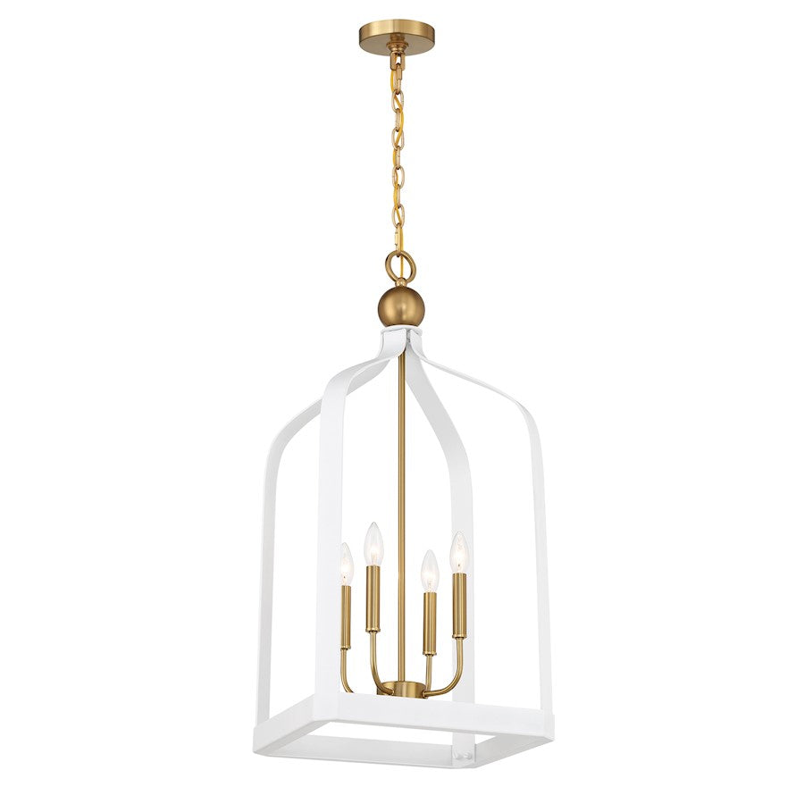 4 Light Pendant, White