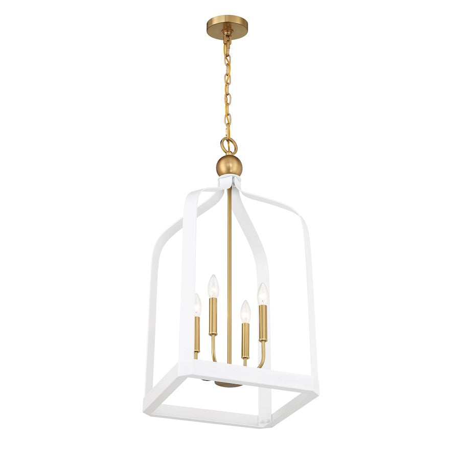 4 Light Pendant, White