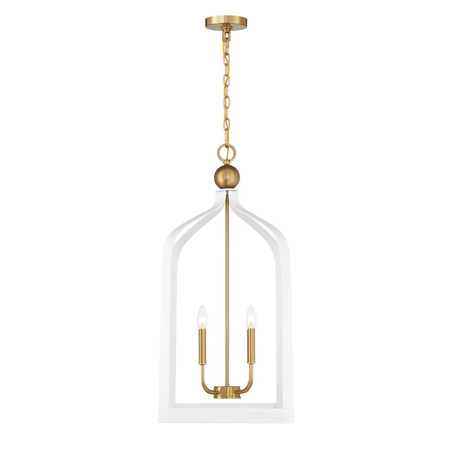 4 Light Pendant, White