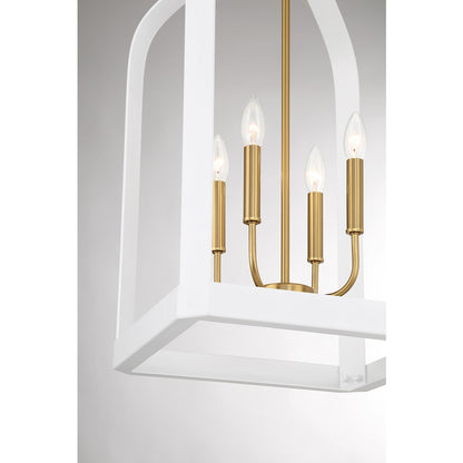 4 Light Pendant, White