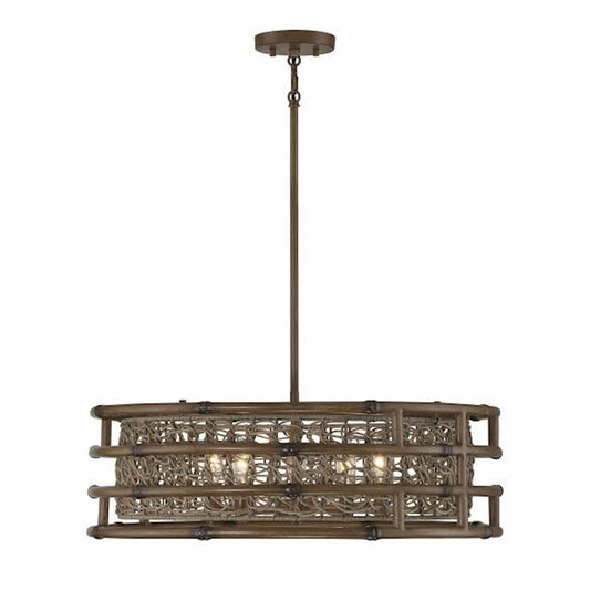 5 Light Pendant, Grapevine