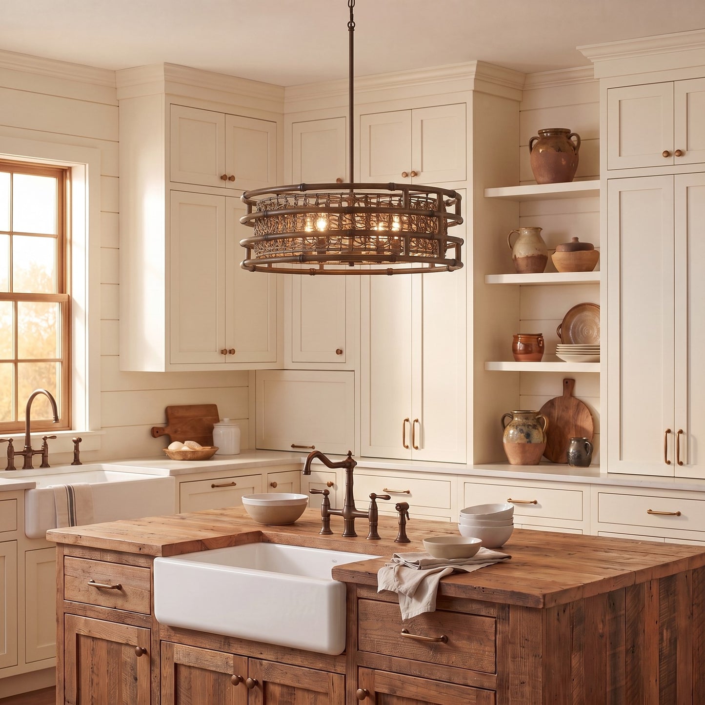 5 Light Pendant, Grapevine