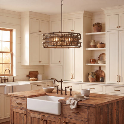 5 Light Pendant, Grapevine