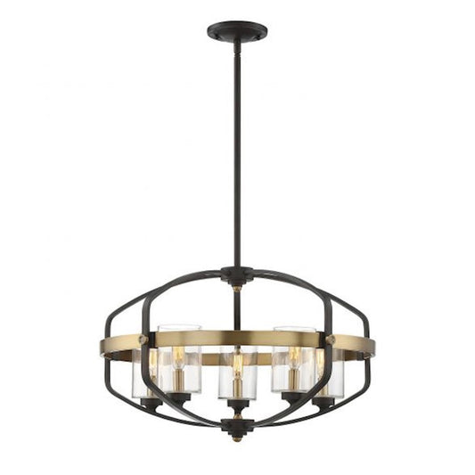 5 Light Pendant, English Bronze