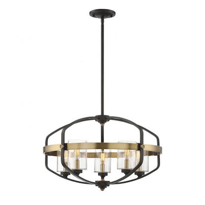 5 Light Pendant, English Bronze