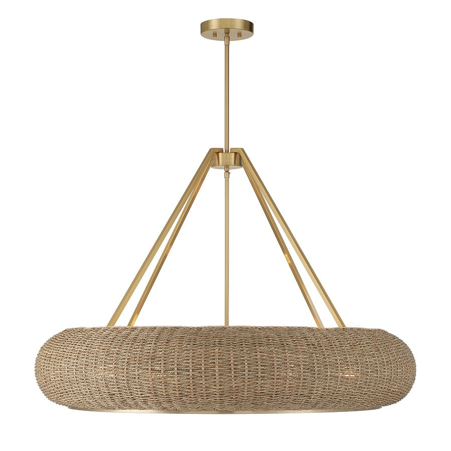 Savoy House Gaia 6 Lt Pendant, Woven, Warm Brass