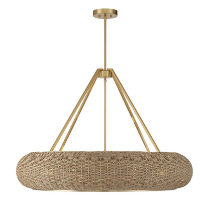 Savoy House Gaia 6 Lt Pendant, Woven, Warm Brass