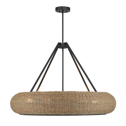Savoy House Gaia 6 Lt Pendant, Woven, Matte Black