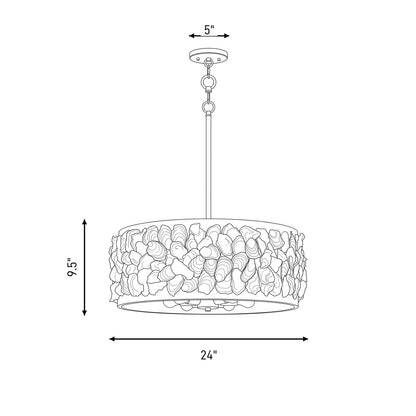 Savoy House Leanne 4 Lt Pendant, Chandon