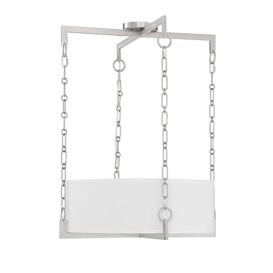 4 Light Pendant, Satin Nickel