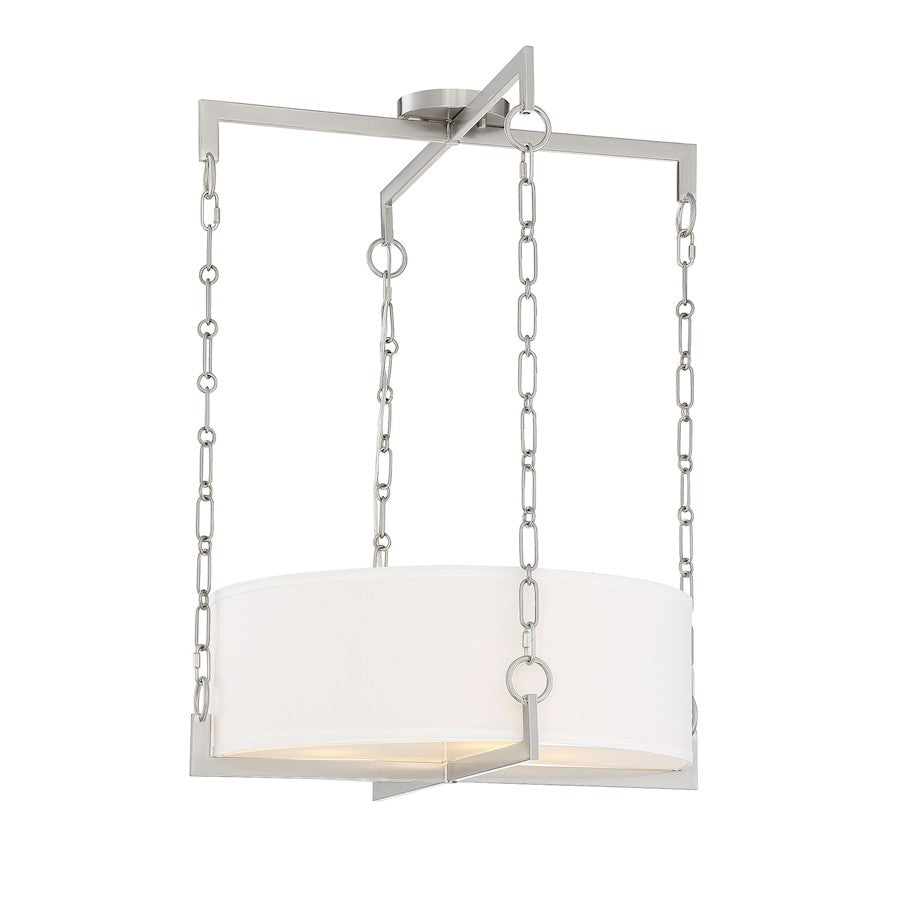 4 Light Pendant, Satin Nickel