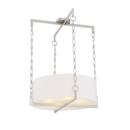 4 Light Pendant, Satin Nickel