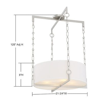 4 Light Pendant, Satin Nickel