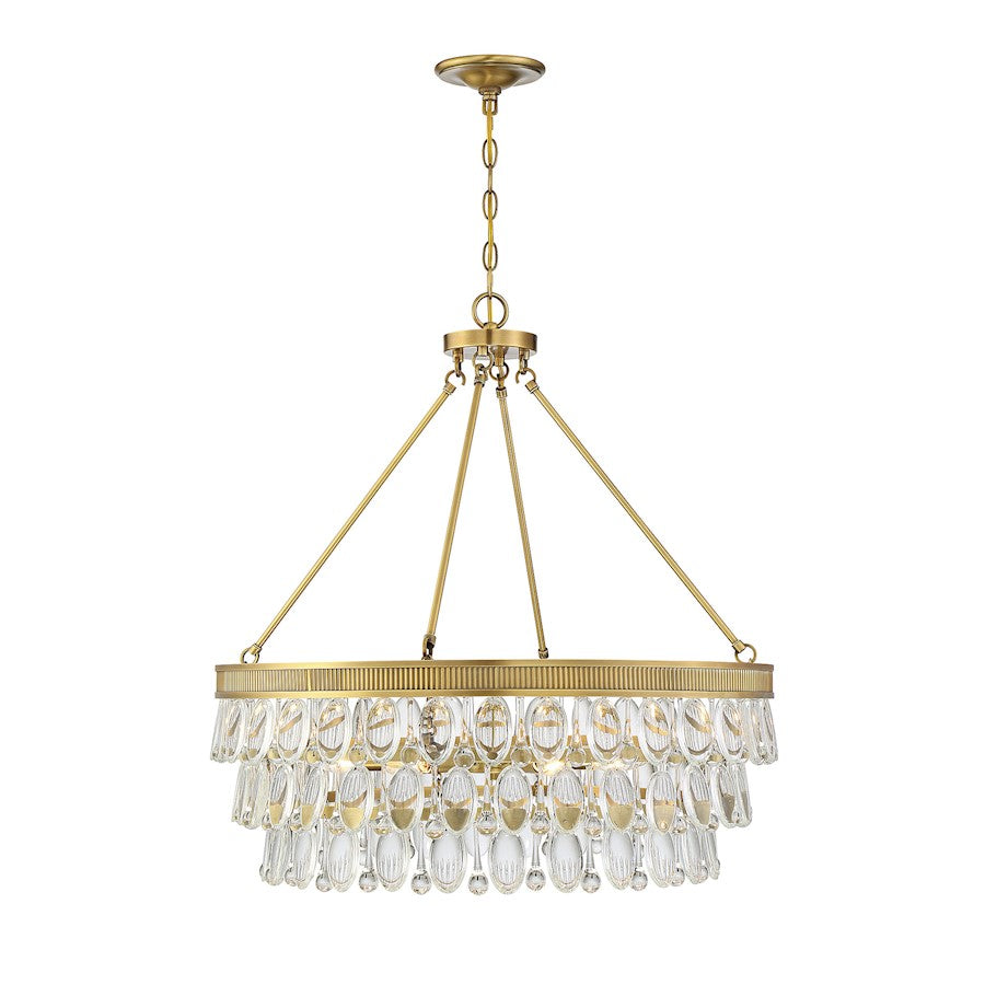 Savoy House Windham 6-Light Pendant, Warm Brass - 7-8701-6-322