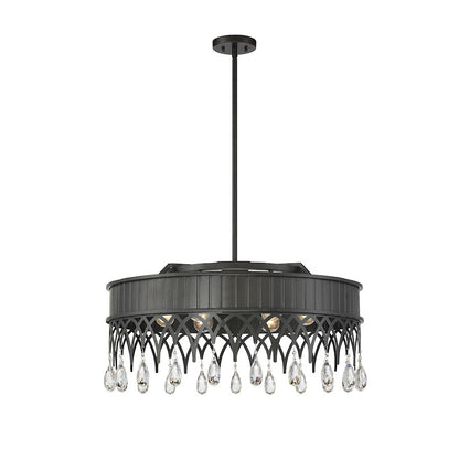 6 Light Pendant, Olde Gray