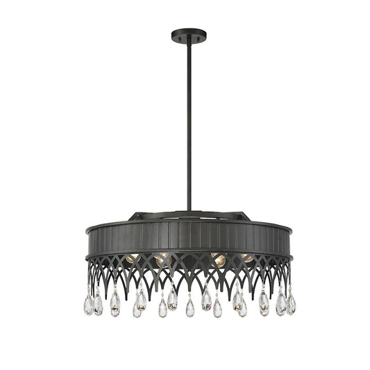 6 Light Pendant, Olde Gray