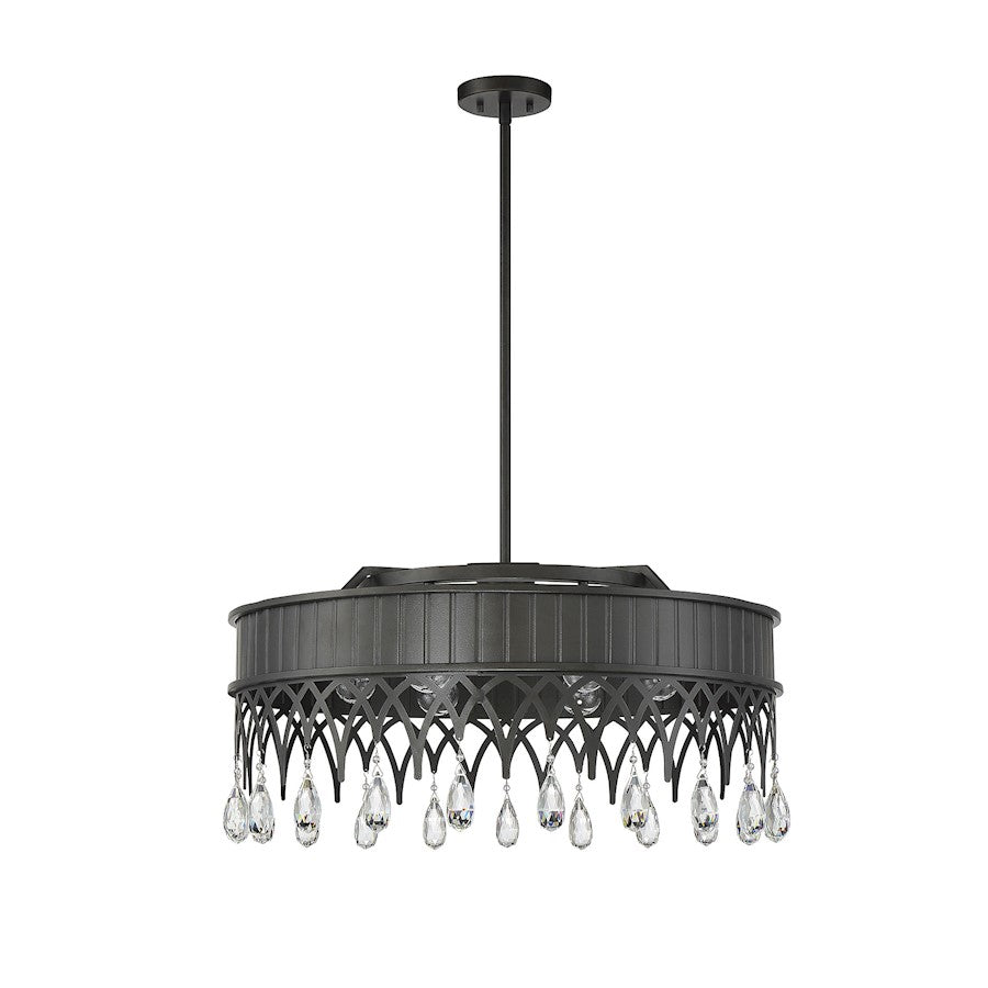 6 Light Pendant, Olde Gray