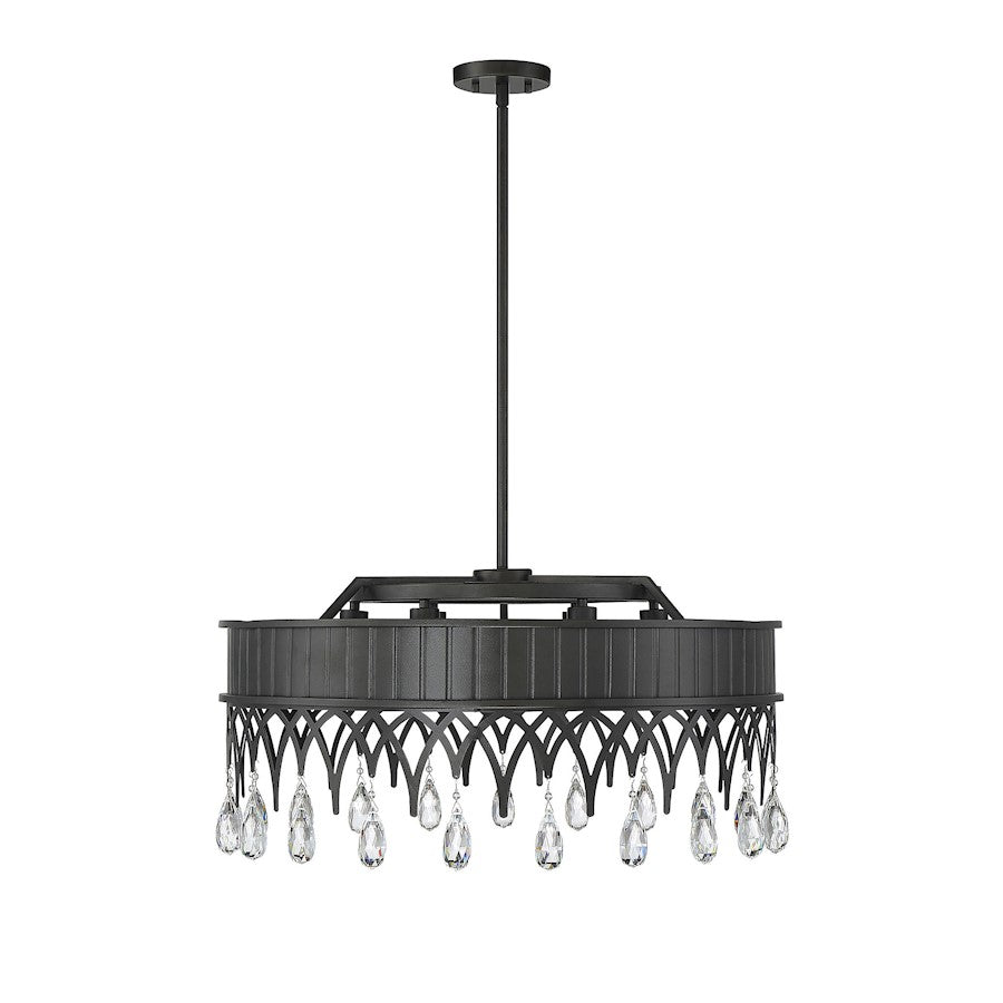 6 Light Pendant, Olde Gray