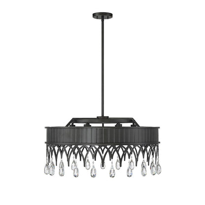 6 Light Pendant, Olde Gray