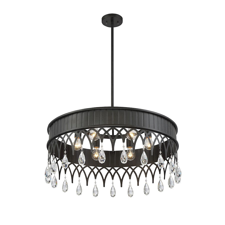 6 Light Pendant, Olde Gray