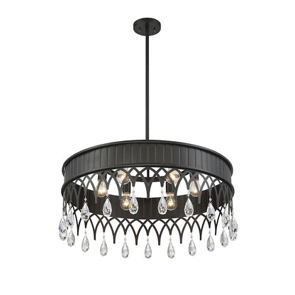 6 Light Pendant, Olde Gray